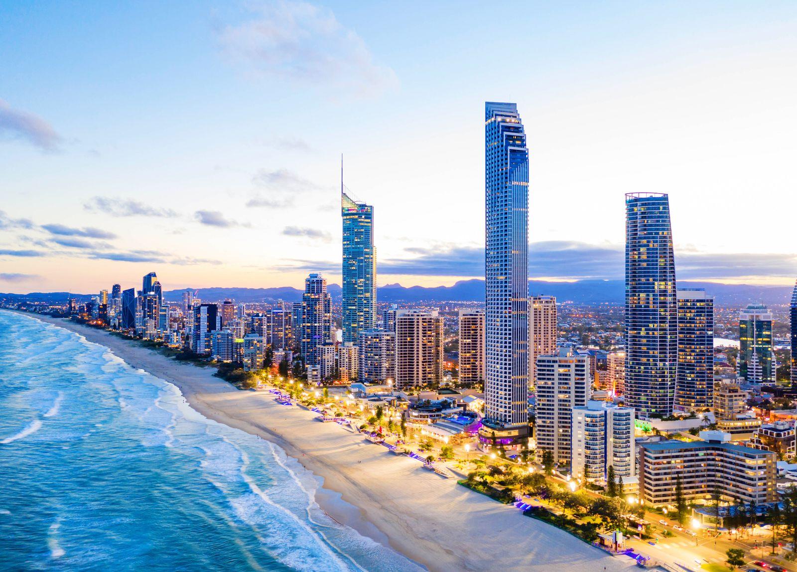 Surfers Paradise skyline at dusk